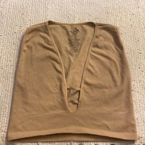 Tight beige free people crop top
